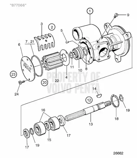 Siipipyörä 819B, 877066 25.4x95x63.1x12 lapaa TAMD71/73/74/75 - Sisäperämoottorin Jäähdytys - 33476 - 2