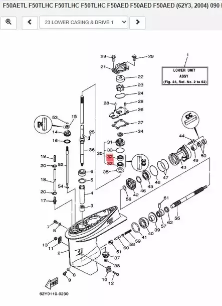 Stefa/Oil seal Yamaha 23x35.5x6 (pystyakselin tiiviste) - Yamaha muut - 14726 - 2