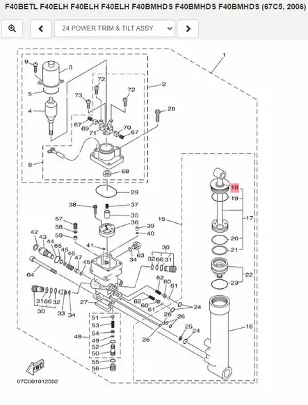 Stefa/Seal Dust Trimmisylinteri Yamaha F20 F25 F30 F40 30D - Yamaha muut - 28386 - 2