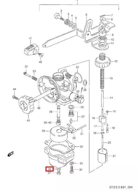 Tiiviste/Gasket Drain Plug Kaasutin Suzuki DT2 DT2.2 - Suzuki osat perämoottorille - 51046 - 1