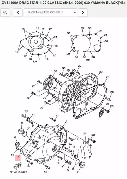 Tiiviste Kampikammio/Gasket Crankcase Yamaha Moto XVS1100 BT1100 - Yamaha Moto - 25966 - 2