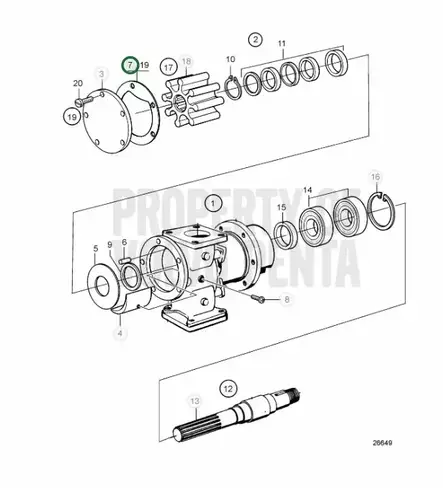 Tiiviste Merivesipumppu/Gasket Volvo Penta - Sisäperämoottorin osat - 32666 - 2