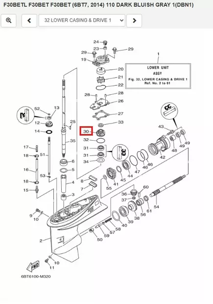 Vesipumppupohja/Housing Water Pump Yamaha 30-60hv - Varaosat ja lisävarusteet - 52606 - 1
