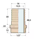 LETKULIITIN 1/2'x16MM, PRONSSIA - Veneen LVI - M9515015006 - 3