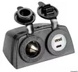 Lighter + USB-A + USB-C socket with housing - Venesähkön asennustarvikkeet - D522406 - 1