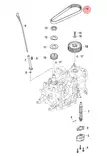 Jakohihna/Timing Belt Mercury 9.9-20hv EFI Tohatsu MFS9.9E MFS15E MFS20E - Perämoottorin tarvikeosat - 51056 - 1