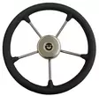 NAHKAINEN OHJAUSPYÖRÄ MUSTA/MUSTA/TERÄS - Veneen ohjaus ja hallinta - M9513002106 - 1