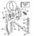 Polttoainepumpun Korjaussarja Evinrude/Johnson 20-50hv vanha malli - Evinrude/Johnson osat perämoottoreille - 33906 - 2