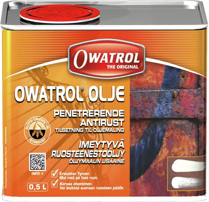OWATROL OLJE RUOSTEENESTOÖLJY 0,5 L - Veneenhoitotuotteet ja maalit - M9519318006 - 1