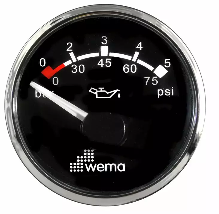 ÖLJYPAINEMITTARI 5 BAR, MUSTA/RST - Venesähkö - M9514700446 - 1