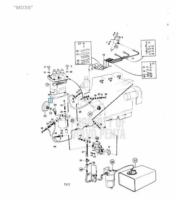 Tiiviste/Gasket Ruiskutuspumppu Volvo Pe - Sisäperämoottorin osat - 6847 - 1