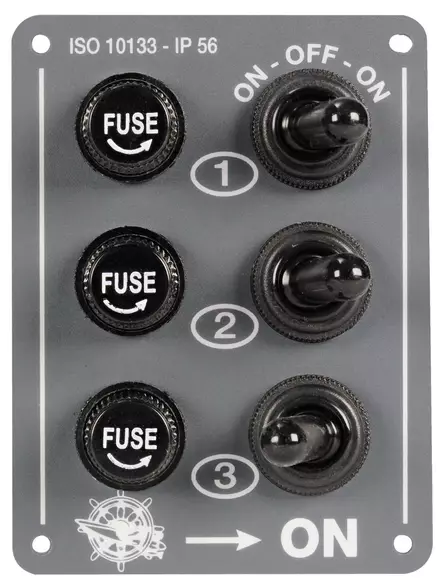 Katkaisijapaneeli 3 kytkintä - Venesähkön asennustarvikkeet - D123797 - 1