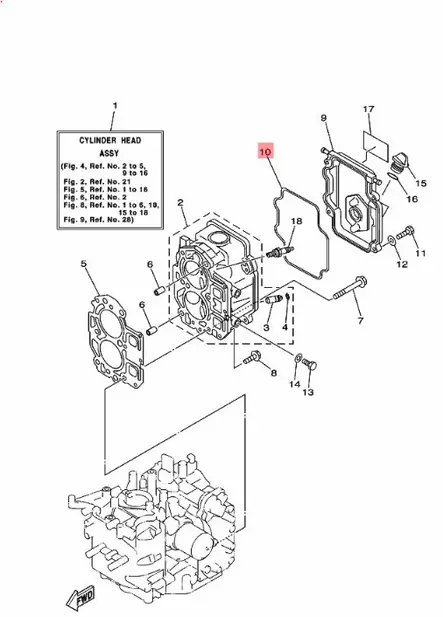 Venttiilikopan Tiiviste/Seal Cylinder Cover F9.9/F13.5/F15 Yamaha/Parsun - Yamaha muut - 10347 - 2
