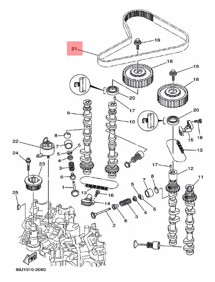 Jakohihna V-Belt Yamaha F200A-F225A 2002-2007 - Yamaha jakohihnat - 20897 - 2