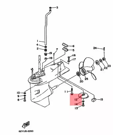 Eväsinkki TAB-TRIM Yamaha 20C 25D 25N 30 - Yamaha sinkkianodit - 5917 - 2