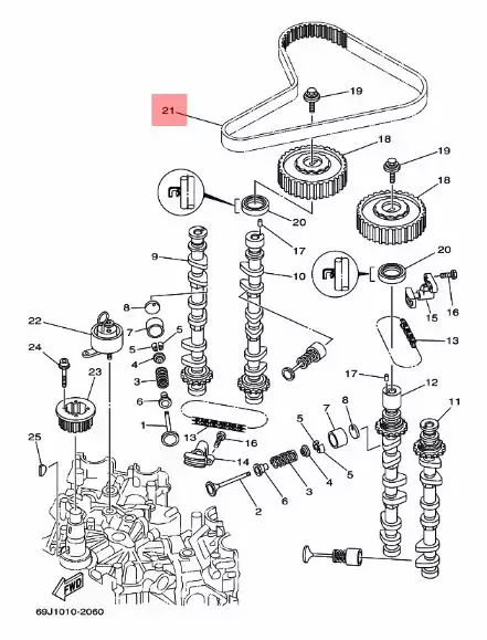 Jakohihna V-Belt Yamaha F200A-F225A 2002-2007 - Yamaha jakohihnat - 20897 - 2