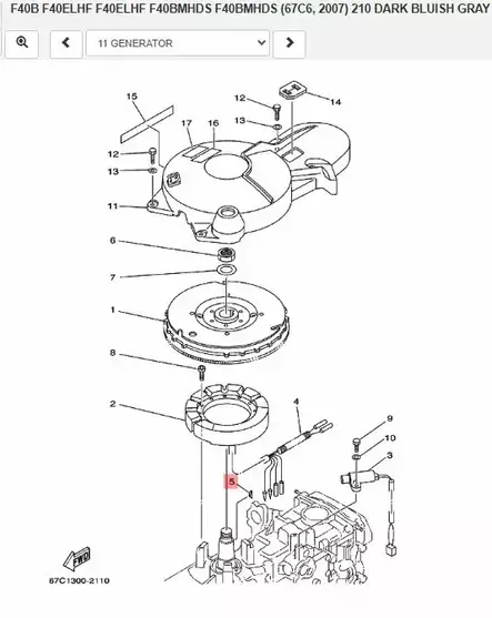 Kiila Vauhtipyörä/Key Woodruff Yamaha F20A F25A F30A F40B - Yamaha muut - 36447 - 2