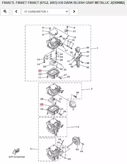 Kohokammion Tiiviste/Gasket Float Chamber Yamaha F80A F100A F100B F100C - Yamaha muut - 43017 - 2