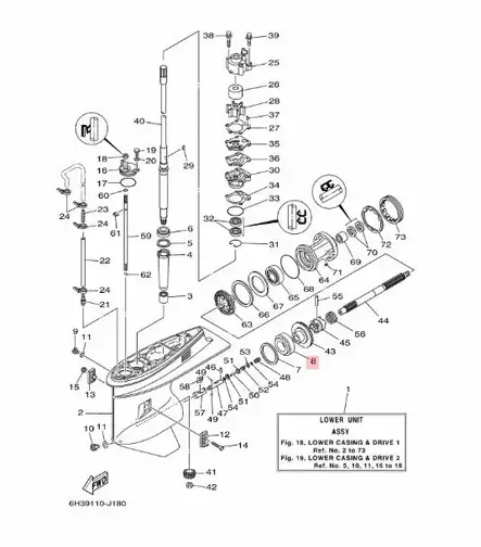 Laakeri/Bearing Potkuriakseli Yamaha 50-90hv - Yamaha muut - 40277 - 2