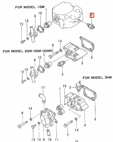 Lämpötila Anturi/Switch Temperature Yanmar 1GM 2GM 3GM/HM (65°) - Yanmar moottorin alkuperäisosat - 42747 - 2