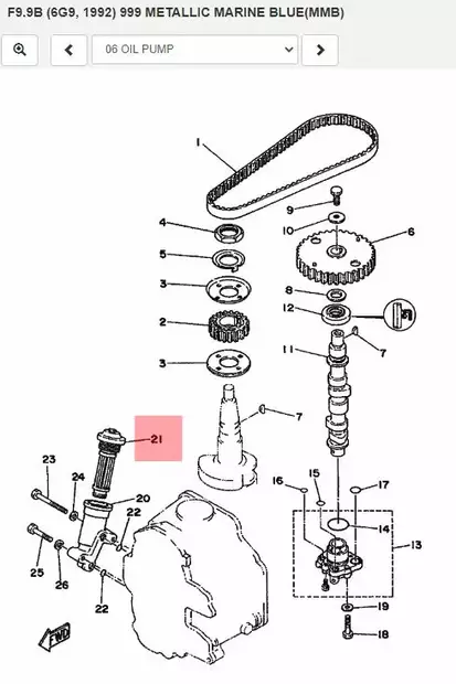 Öljynsuodatin Elementti/Element Oil Cleaner Yamaha F8B F9.9A/B FT9.9A - Yamaha suodattimet - 6187 - 2