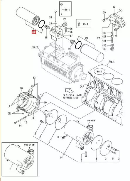 Öljynsuodatin/Filter Assy Oil Yanmar 6LY-sarja - Yanmar moottorin alkuperäisosat - 42757 - 2