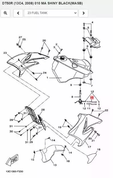 Polttoaineletku/Fuel Pipe Comp. 1 Yamaha Moto DT50R DT50RSM - Yamaha Moto - 20567 - 2