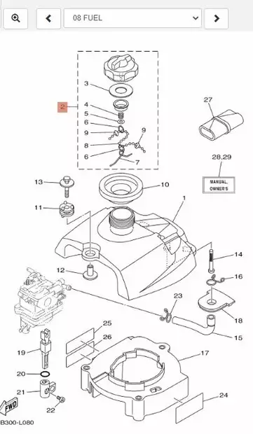 Polttoainetankin Korkki/Cap Assy Yamaha - Yamaha muut - 37607 - 2
