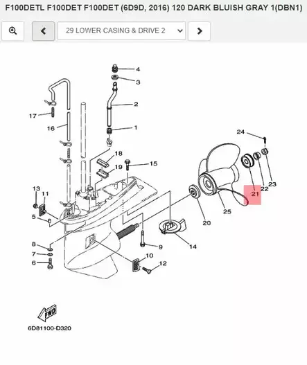 Potkurin Rear Spacer 2 Yamaha 60-90hv F40G F70A F75B F80A/B F100A/C/D - Yamaha muut - 27337 - 2