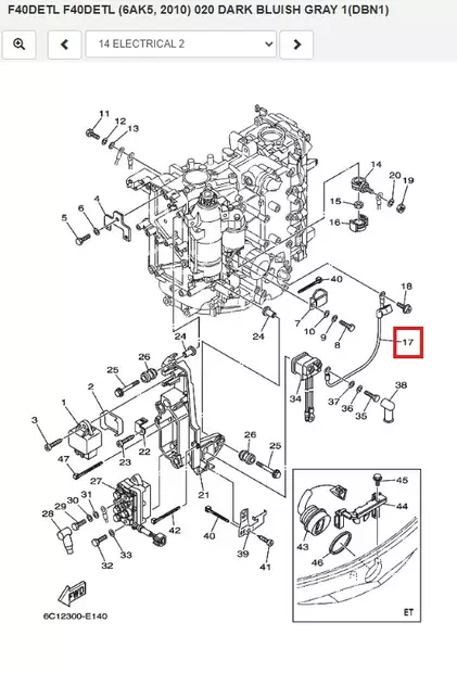 Starttijohto (Rele/Startti)/Cord Starter Motor Yamaha F40-F70 - Varaosat ja lisävarusteet - 52607 - 1