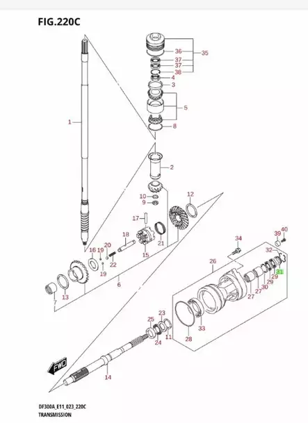 Suojus/Protector Oil Seal Suzuki DF150-DF300 - Suzuki osat perämoottorille - 42917 - 2