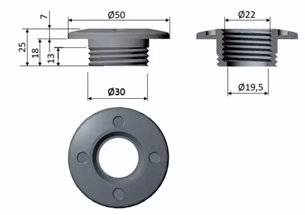 Terhi Läpivienti 23mm Saiman, 385, Sunny, Micro Fun - Venemerkkien alkuperäisosat - 29947 - 2