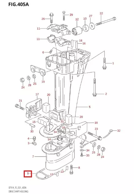 Tiiviste/Gasket Gear Case Suzuki DF9.9/DF15 DT9.9/DT15 - Suzuki osat perämoottorille - 50827 - 2
