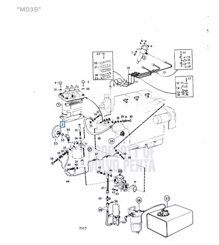 Tiiviste/Gasket Ruiskutuspumppu Volvo Pe - Sisäperämoottorin osat - 6847 - 1