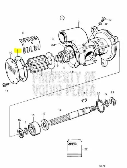 Tiiviste Vesipumpun Kansi/Gasket Volvo TAMD63L-A TAMD63P-A TAMD72A - Sisäperämoottorin osat - 42937 - 2