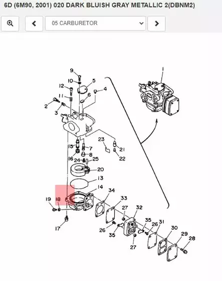 Tiiviste/Washer Carburetor Yamaha 3A 6C/D 8C 9.9F 15F 2-tahti - Yamaha muut - 29317 - 2