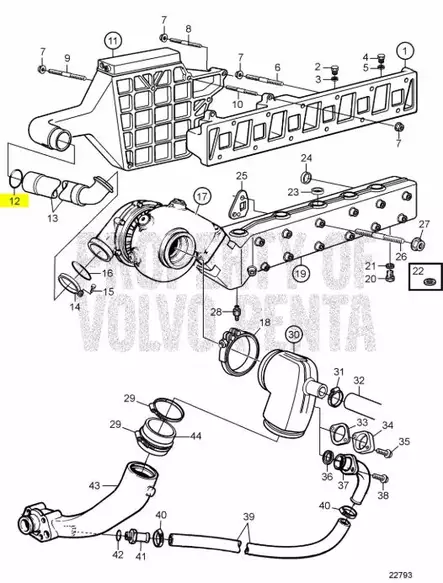 Tiivisterengas/Sealing Ring (Induction And Exhaust Manifold) Volvo Penta - Sisäperämoottorin osat - 6897 - 2
