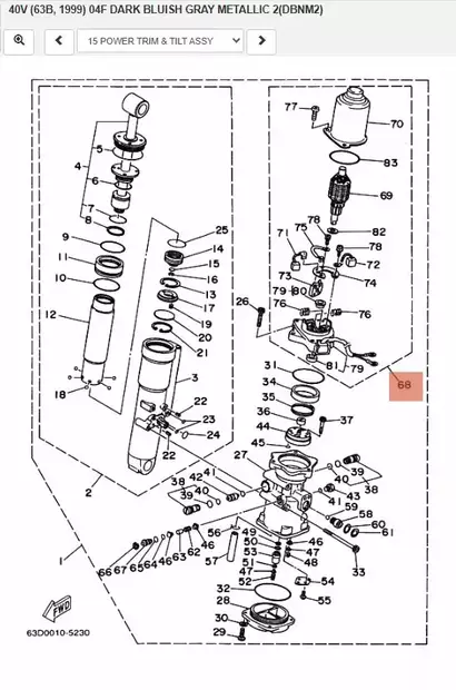 Trimmimoottori/Trim Motor Premium Yamaha tyyppi 9 40-100 hv - Perämoottorin tarvikeosat - 43897 - 2