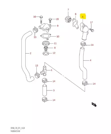 Vedenpaineventtiilin Kansi/Cover Press Valve Suzuki DF60/70 04- - Suzuki osat perämoottorille - 50397 - 1