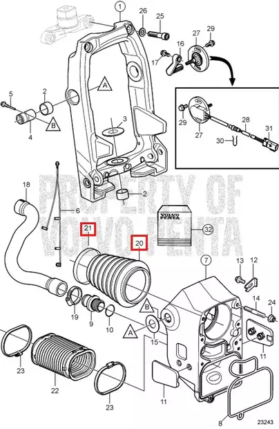 Vetoakselin Paljekumi Volvo Penta SX DP OMC Cobra - Varaosat ja lisävarusteet - 52627 - 1