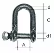 SAKKELI GALVANOITU D-MALLI 22 MM - Lowrance vene-elektroniikka - M9513032157 - 1