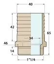 LETKULIITIN 1''1/4x40MM PRONSSI - Veneen LVI - M9515015047 - 3