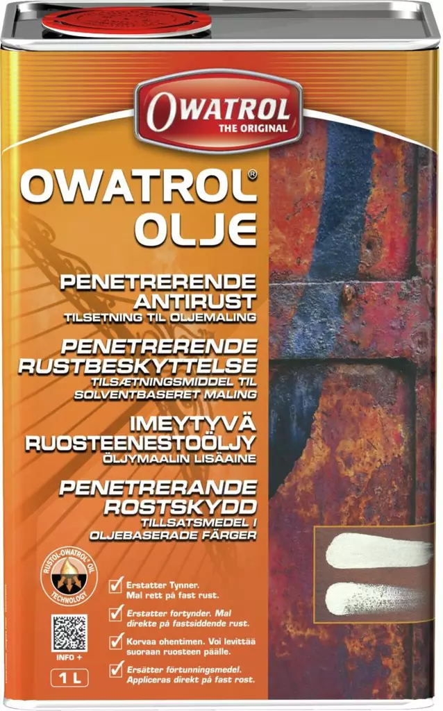OWATROL OLJE RUOSTEENESTOÖLJY 1 L - Veneenhoitotuotteet ja maalit - M9519318007 - 1