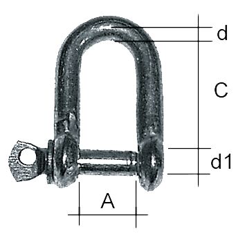SAKKELI GALVANOITU D-MALLI 22 MM - Lowrance vene-elektroniikka - M9513032157 - 1