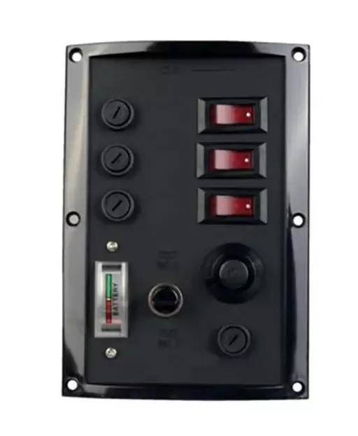 Katkaisintaulu 3 sulaketta + Volttimittari Talamex - Venesähkö - 50458 - 1