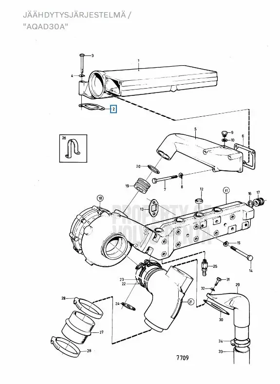 Tiiviste/Gasket Volvo Penta (Exhaust Manifold) - Sisäperämoottorin Jäähdytys - 6828 - 1