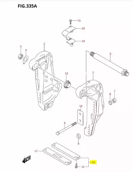Anodi Alumiini/Clamp Bracket Suzuki DF60-DF300 - Suzuki osat perämoottorille - 42428 - 2