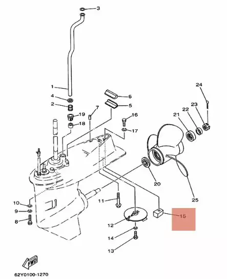 Anodi Yamaha Lower Casing 40-60hv -2000+ - Varaosat ja lisävarusteet - 5998 - 2