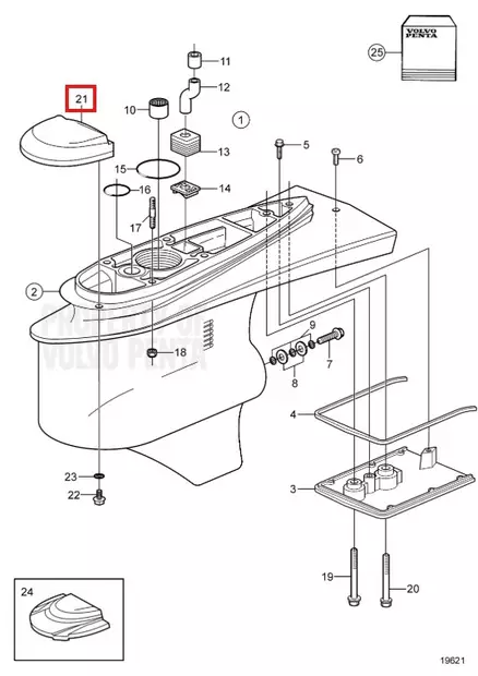 Anodisarja ALUMIINI Volvo Penta SX/DP-SM - Sisäperämoottorin osat - 51098 - 1