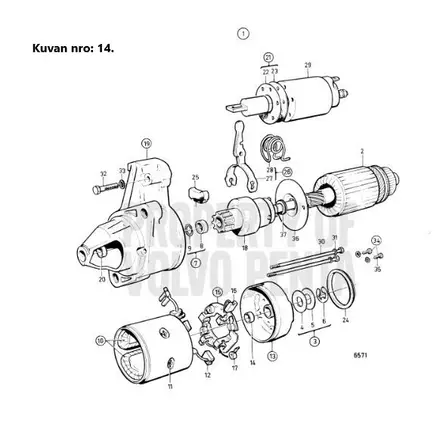 Holkki/Bearing Bushing Käynnistysmoottori Volvo Penta - Sisäperämoottorin osat - 1688 - 2